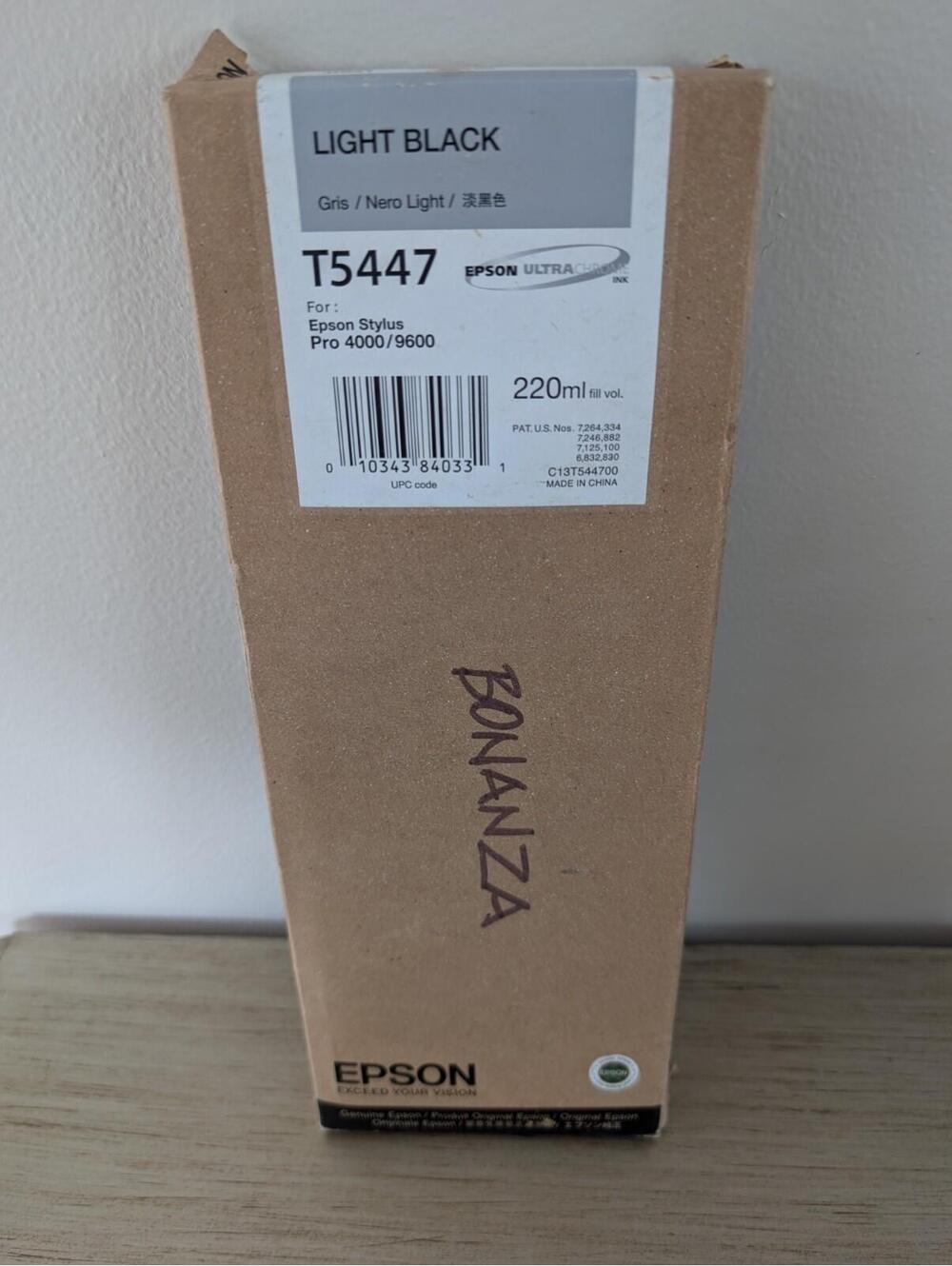 NEW Genuine Epson T5447 Light Black Ink Stylus Pro 4000/4400/9600 220ml EX 2014